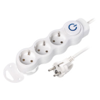Сетевой удлинитель SmartBuy 3 розетки, 7 м, 16А, 3500Вт, ПВС 3х1.0 с выкл. и заземлением, белый