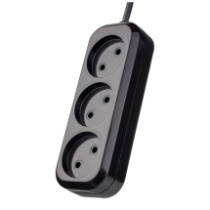 Сетевой удлинитель Perfeo "RU POWER" 3 розетки, 10А, 2200Вт, 1.5м, черный (P16-012)