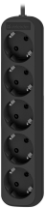Сетевой удлинитель DEFENDER М518 5 розеток, 10А, 2200Вт, 1.8м, заземление, черный