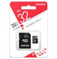Карта памяти micro SD 32Gb SmartBuy class 10 с адаптером (UHS-I)